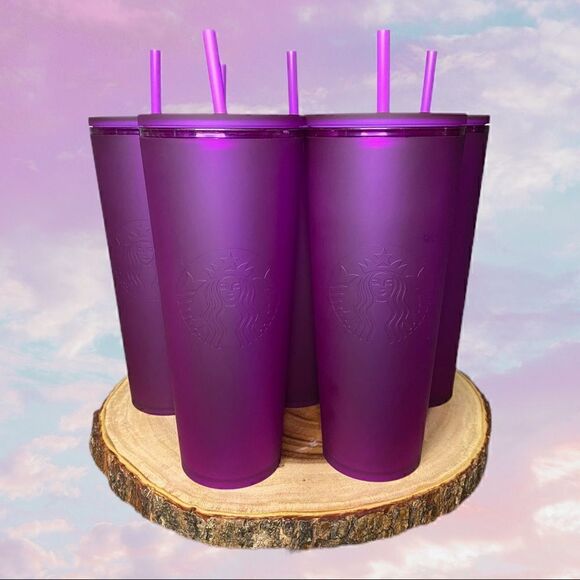 Starbucks Venti Purple Soft Touch  24 oz Tumbler Cold Cup 2022 New - Picture 1 of 7
